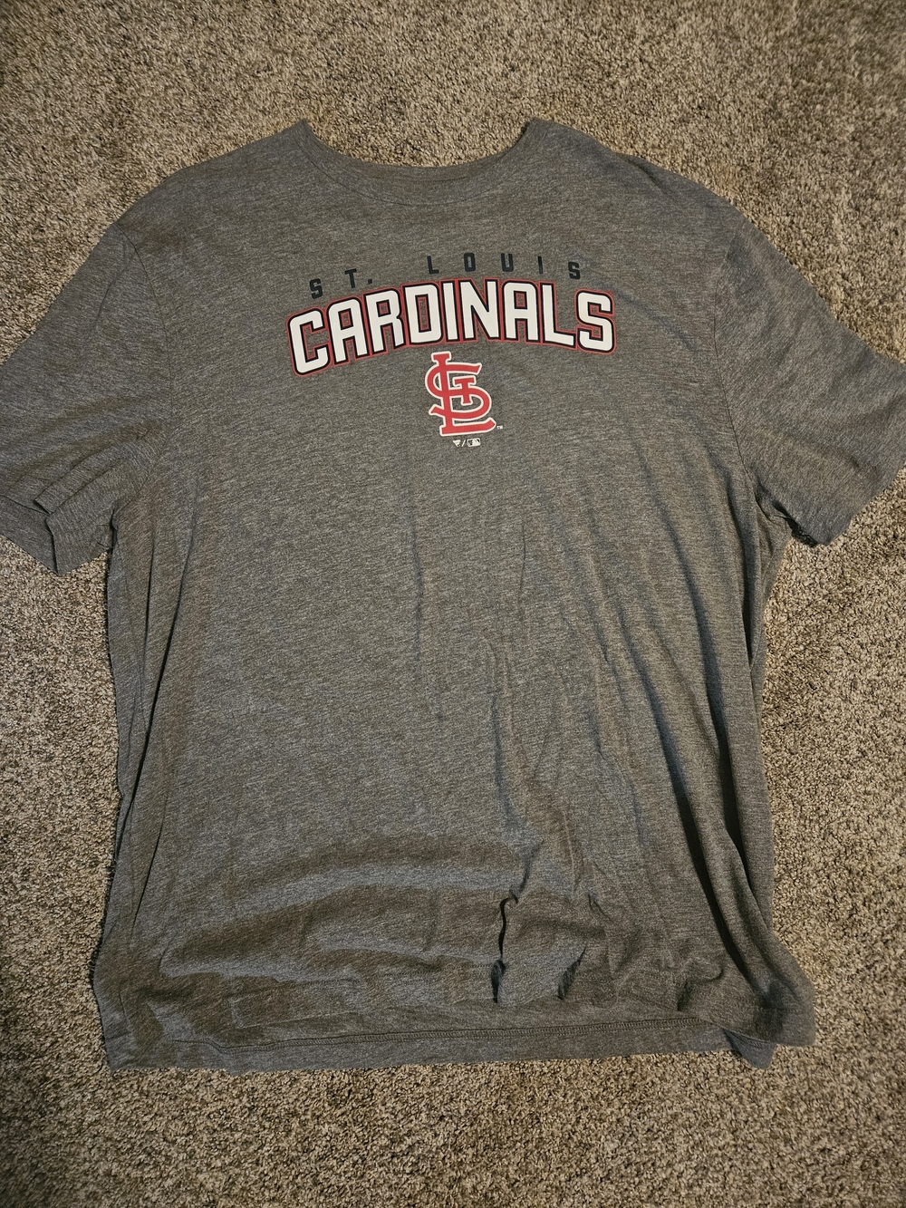 Majestic St. Louis Cardinals Gray Tee with Red Logo